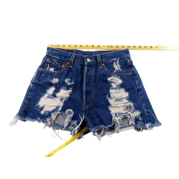 Levi's Vintage ( 1993-2003) 501 Shorts Size 8/29 Distressed Cut Offs #215 - Picture 2 of 6